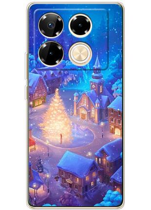 Чехол силиконовый с картинкой на infinix note 40 pro (новогодний)