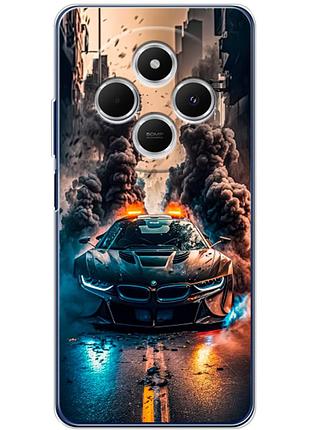 Чехол силиконовый с картинкой на xiaomi poco c75 (машина bmw i8)