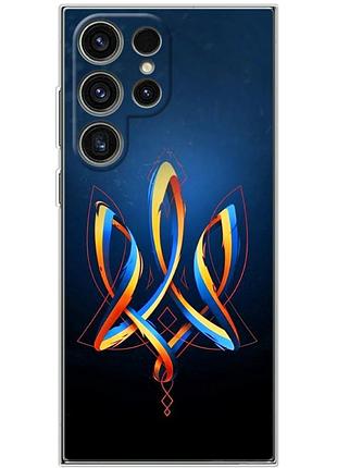 Чехол силиконовый с картинкой на samsung galaxy s25 ultra (патриотический, герб украины)