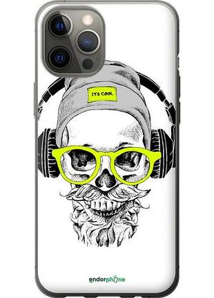 Чехол на iphone 12 pro max череп в очках и наушниках "4144u-2054-10746"