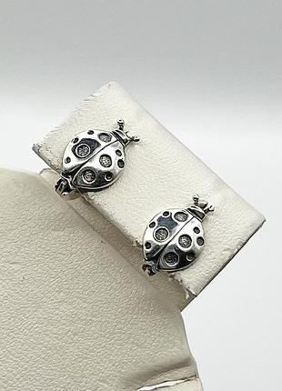 Сережки срібні "божа корівка" 2,38 г