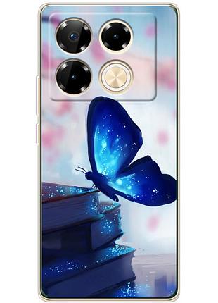 Чехол силиконовый с картинкой на infinix note 40 pro (бабочка)