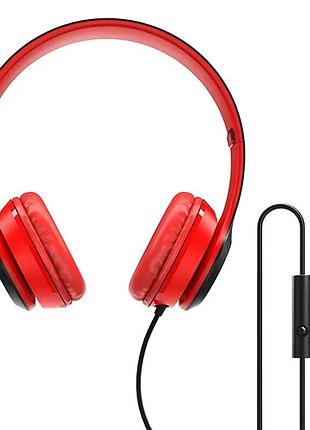 Наушники проводные borofone bo5 накладные с микрофоном red