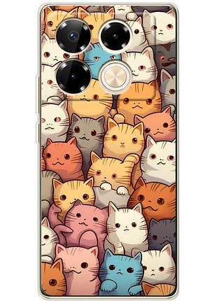 Чехол силиконовый с картинкой на infinix note 40 pro (котики)