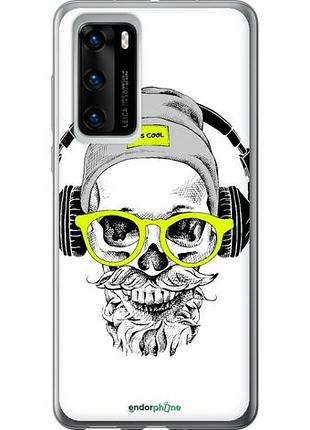 Чехол на huawei p40 череп в очках и наушниках "4144u-1840-10746"