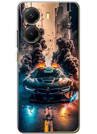 Чохол силіконовий з картинкою на xiaomi poco x7 pro (машина bmw i8)
