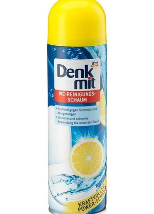 Пена для чистки туалета denkmit со свежим ароматом лимона эффективно удаляет грязь.