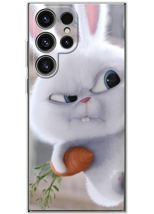 Чехол силиконовый с картинкой на samsung galaxy s25 ultra (кролик снежок)