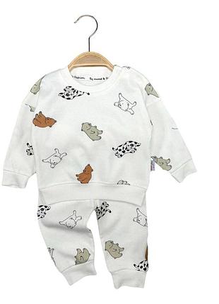 Костюм для мальчика murat baby кофта+штаны с мишками 80 белый