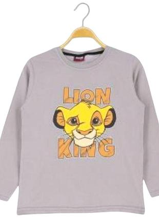 Футболка з довгим рукавом для хлопчика atabay з принтом lion king 92-98 сірий