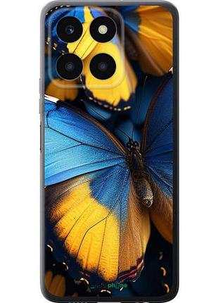Чехол на huawei honor x6a желто-голубые бабочки "6046u-3340-10746"