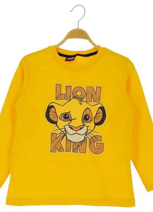 Футболка с длинным рукавом для мальчика atabay с принтом lion king 116-122 желтый
