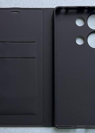 Xiaomi redmi note 13 pro 4g чехол-книжка wave flap чёрный высококачественная искусственная кожа слоты для карт