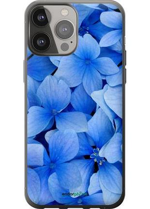 Чехол на iphone 13 pro max синие цветы "526u-2371-10746"