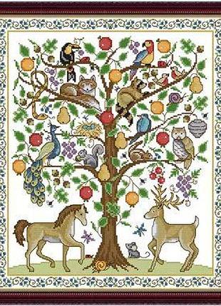 Набір для вишивання за нанесеною на канву схемою "tree of life".aida 14ct printed , 38*44 см