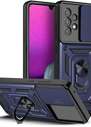 Чехол fiji camera defence для samsung galaxy a33 5g (a336) бампер с защитой камеры и подставкой dark blue