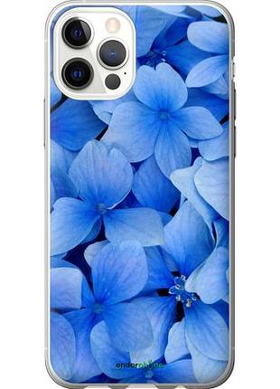 Чехол на iphone 12 pro синие цветы "526u-2052-10746"
