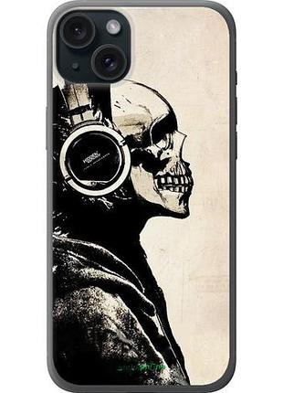 Чохол на iphone 15 plus скелет-меломан v2 "1200u-3097-10746"