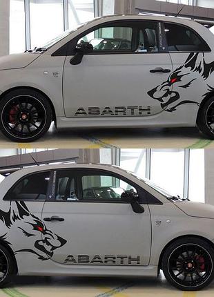 Наклейки на авто " волк abarth " 40x100 см на две стороны