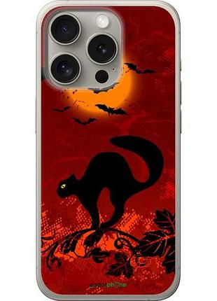 Чехол на iphone 15 pro чёрная кошка под луной "1190u-3096-10746"