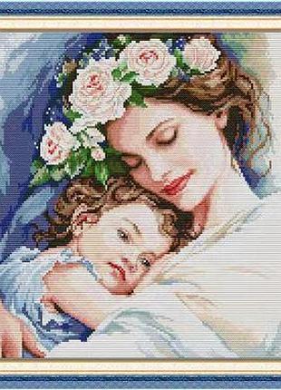 Набір для вишивання за нанесеною на канву схемою "maternal love 5".aida 14ct printed , 36*36 см
