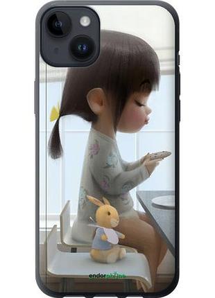 Чехол на iphone 14 plus милая девочка с зайчиком "4039u-2645-10746"