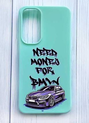 Матовый бирюзовый чехол на samsung galaxy a35 (a356) хочу бмв (принт 386)