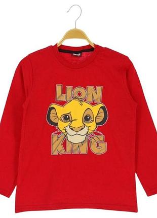 Футболка з довгим рукавом для хлопчика atabay з принтом lion king 92-98 червоний
