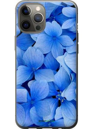 Чехол на iphone 12 pro max синие цветы "526u-2054-10746"