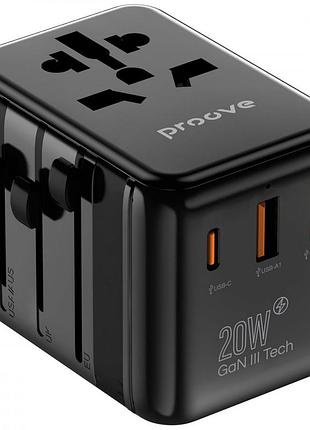 Універсальний адаптер proove trip 20w black