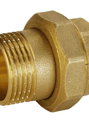 Сгон американка прямая латунная 3/4″вр х 3/4″нр штампованная с резиновой прокладкой б0810а va