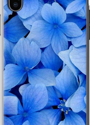Чехол на iphone x синие цветы "526u-1050-10746"