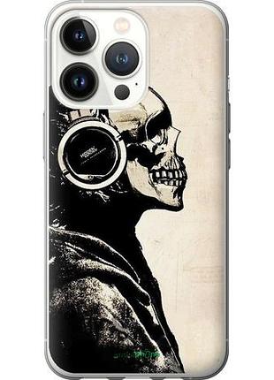 Чохол на iphone 13 pro скелет-меломан v2 "1200u-2372-10746"