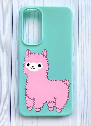 Матовый бирюзовый чехол на samsung galaxy a35 (a356) лама розовая (принт 100)
