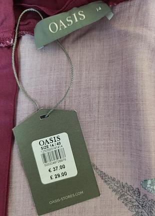 Блузка oasis с цветочным принтом и бабочками, бордовая, р. 14/40 (uk14/eur40) 5
