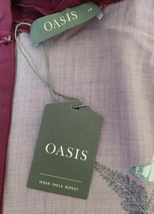 Блузка oasis с цветочным принтом и бабочками, бордовая, р. 14/40 (uk14/eur40) 6
