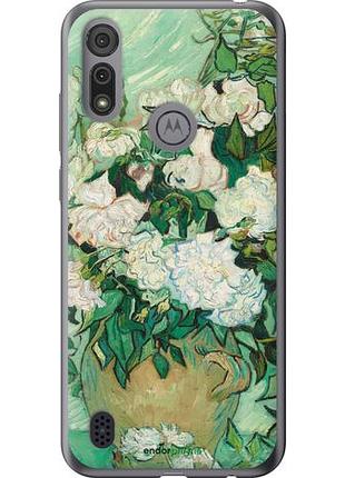 Чехол на motorola e6i винсент ван гог. ваза с розами "5543u-2355-10746"