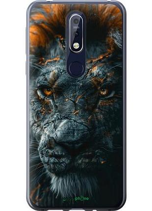 Чехол на nokia 7.1 пламенный лев "6153u-1593-10746"