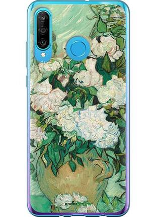 Чехол на huawei p30 lite винсент ван гог. ваза с розами "5543u-1651-10746"