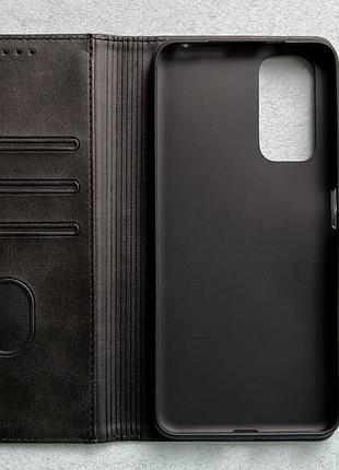 Redmi note 11 4g чехол-книжка wave fold case чёрный высококачественная искусственная кожа слоты для карт
