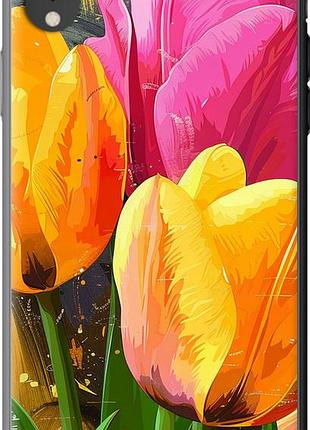 Чехол на iphone xr нарисованные тюльпаны "5990u-1560-10746"