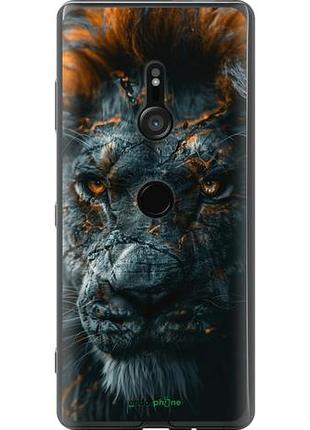 Чехол на sony xperia xz3 h9436 пламенный лев "6153u-1540-10746"