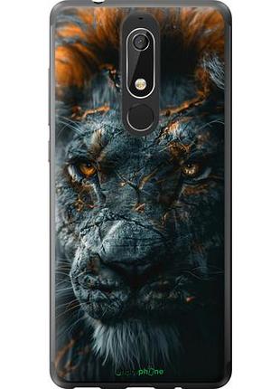 Чехол на nokia 5.1 пламенный лев "6153u-1529-10746"