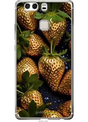 Чехол на huawei p9 plus золотая клубника "5637u-300-10746"
