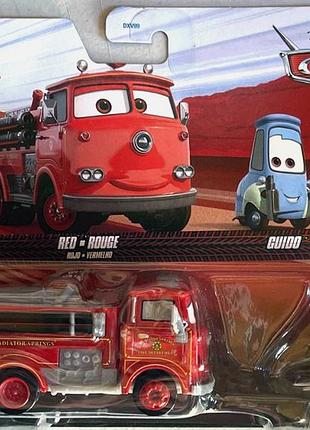 Игрушечный набор cars red fire truck & guido, металлические модели для детей