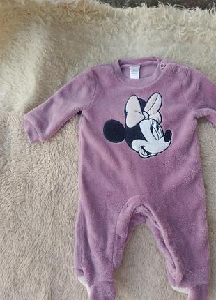 Плюшевая кофта «менные маус» для малышей (disney baby style) (3-6 месяцев)