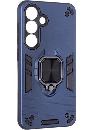 Чехол fiji defence для samsung galaxy s25 (s931) защитный бампер с кольцом подставкой dark blue