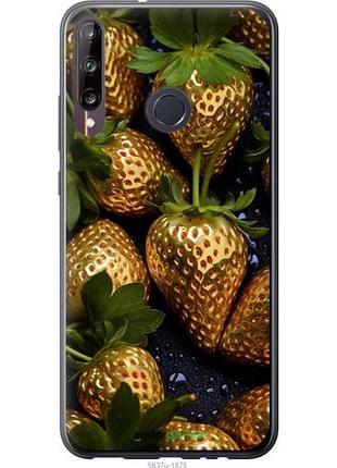 Чехол на huawei p40 lite e золотая клубника "5637u-1875-10746"