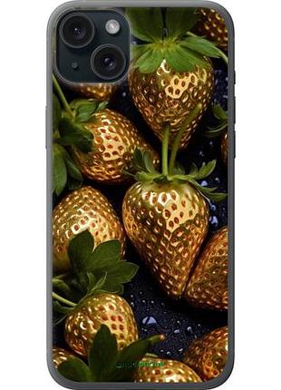 Чохол на iphone 15 plus золота полуниця "5637u-3097-10746"