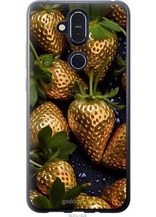 Чехол на nokia 8.1 золотая клубника "5637u-1620-10746"